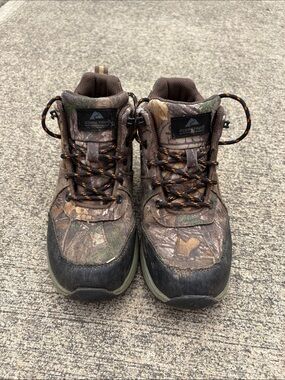 Ozark Trail Boys’s Camo Hiking Boots in Brown and Green
